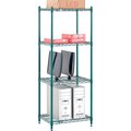 Nexel Poly-Green, 4 Tier, Wire Shelving Starter Unit, 24W x 14D x 54H 14245G